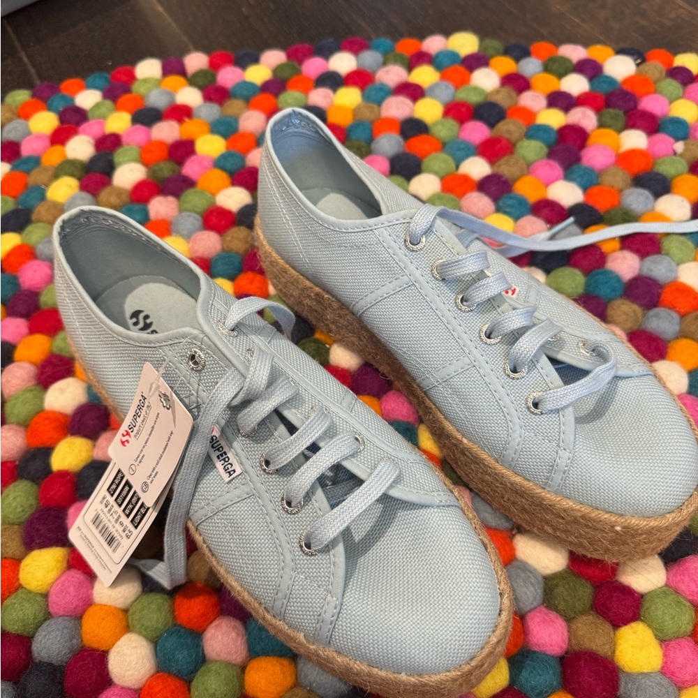 Superga Light Blue Espadrille Sneakers! NWT